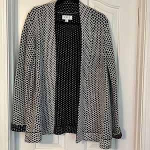 Elle Open Front Black and White Cardigan